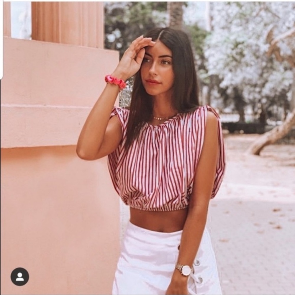 Zara poplin striped shirt